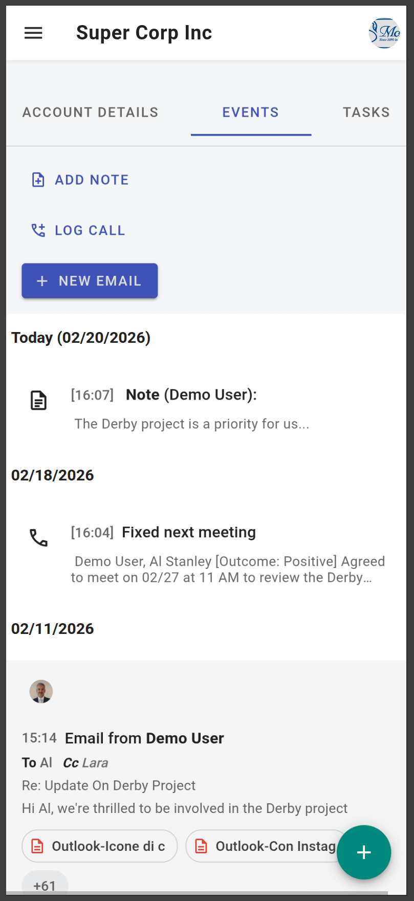 Onflexa Mobile Account Events